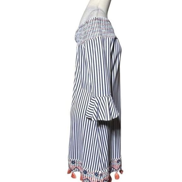 Cabana Life NWT St. Bart's Coveluxe Smocked Striped Dress Beachwear Small - Picture 2 of 8